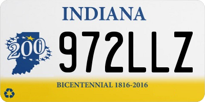 IN license plate 972LLZ
