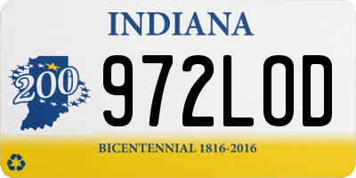 IN license plate 972LOD