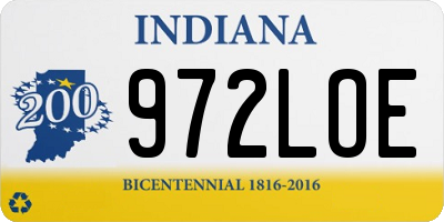 IN license plate 972LOE