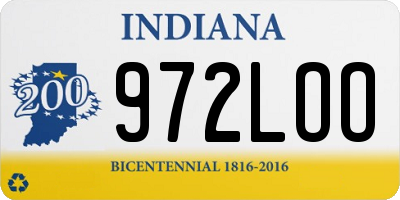 IN license plate 972LOO