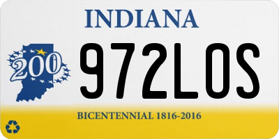IN license plate 972LOS