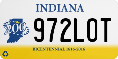 IN license plate 972LOT