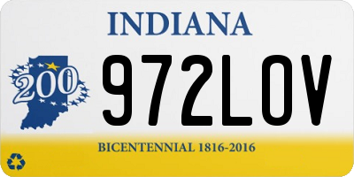 IN license plate 972LOV