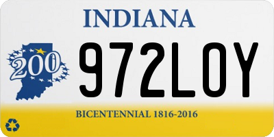 IN license plate 972LOY