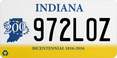 IN license plate 972LOZ