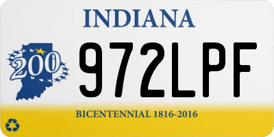 IN license plate 972LPF
