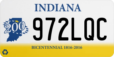 IN license plate 972LQC