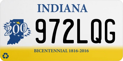 IN license plate 972LQG