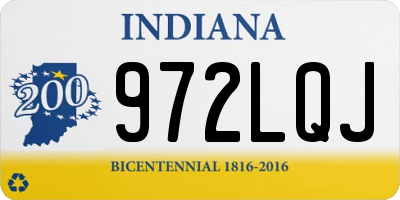 IN license plate 972LQJ