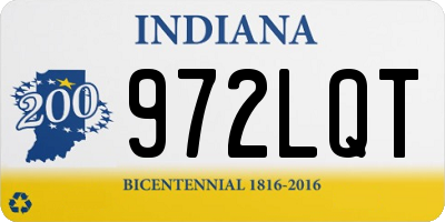 IN license plate 972LQT