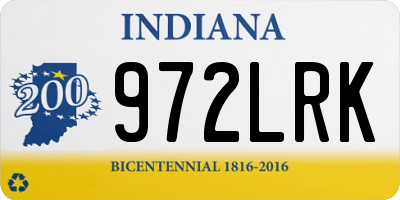 IN license plate 972LRK