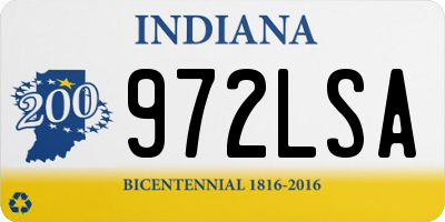 IN license plate 972LSA