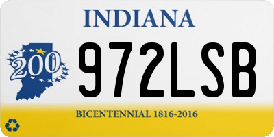 IN license plate 972LSB