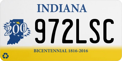 IN license plate 972LSC