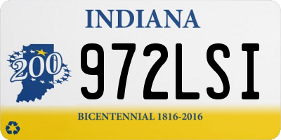 IN license plate 972LSI
