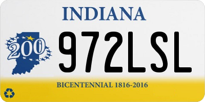 IN license plate 972LSL