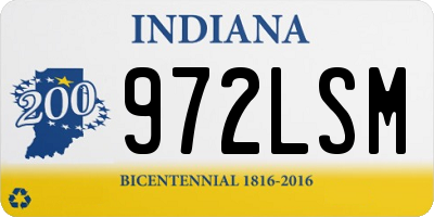 IN license plate 972LSM