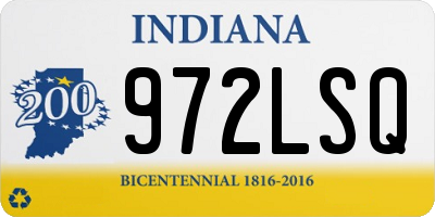 IN license plate 972LSQ