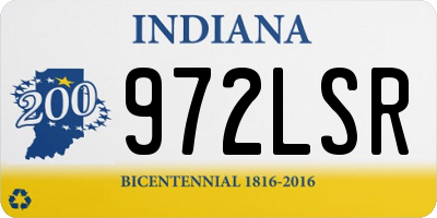 IN license plate 972LSR