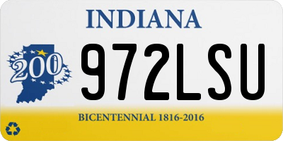 IN license plate 972LSU