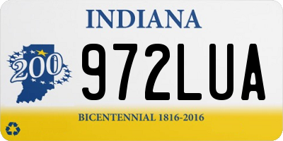 IN license plate 972LUA