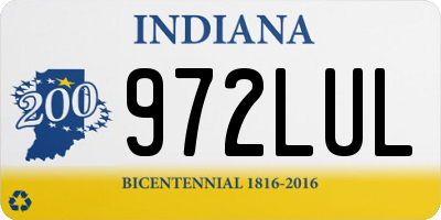 IN license plate 972LUL