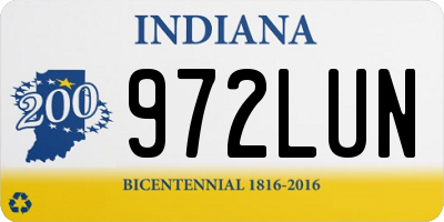IN license plate 972LUN