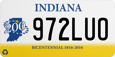 IN license plate 972LUO