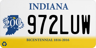 IN license plate 972LUW