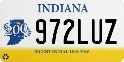 IN license plate 972LUZ