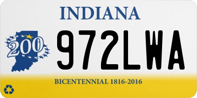 IN license plate 972LWA