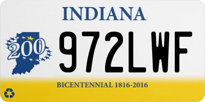 IN license plate 972LWF