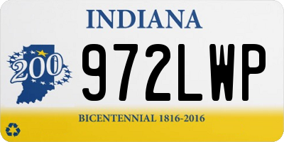 IN license plate 972LWP