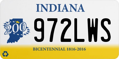 IN license plate 972LWS