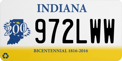 IN license plate 972LWW
