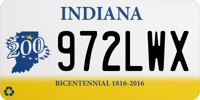 IN license plate 972LWX