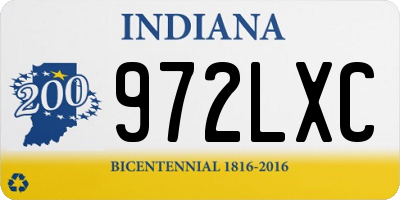 IN license plate 972LXC