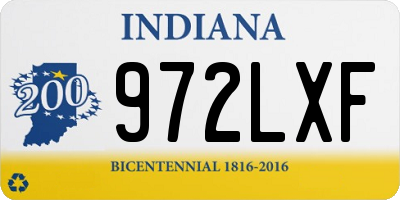 IN license plate 972LXF