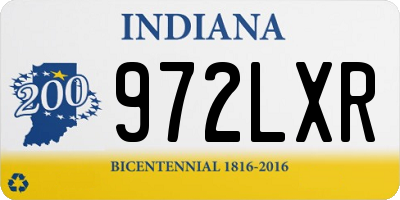 IN license plate 972LXR