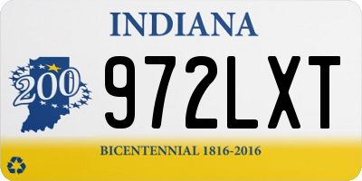 IN license plate 972LXT