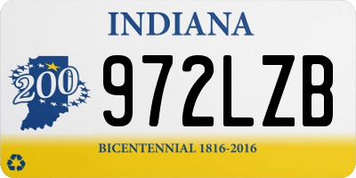 IN license plate 972LZB