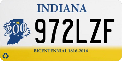 IN license plate 972LZF