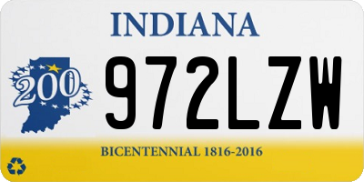 IN license plate 972LZW