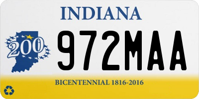 IN license plate 972MAA