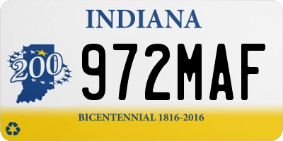 IN license plate 972MAF