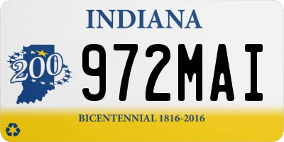 IN license plate 972MAI