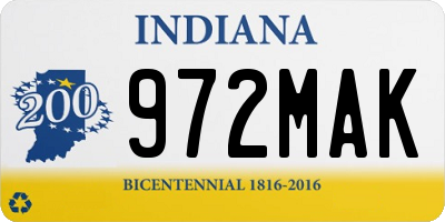 IN license plate 972MAK