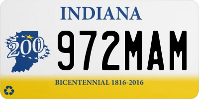 IN license plate 972MAM