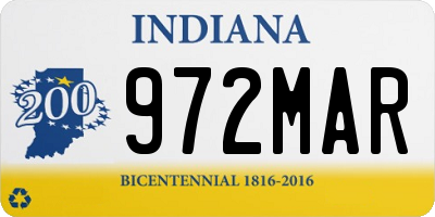 IN license plate 972MAR