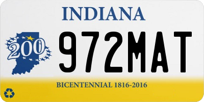 IN license plate 972MAT